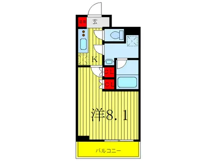 クレヴィスタ浮間舟渡(1K/8階)の間取り写真