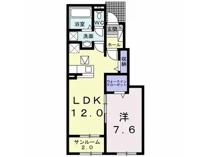 ロータス北泉4(1LDK/1階)の間取り写真