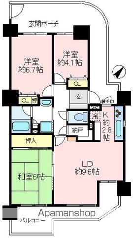 アーベイン川越南大塚キッズプレース(3SLDK/12階)の間取り写真