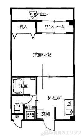 ETOILE 11A(1DK/3階)の間取り写真