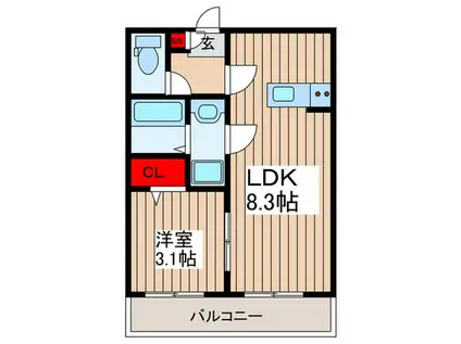 トレンティーノ(1LDK/1階)の間取り写真