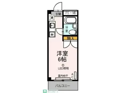 ハピラス武蔵藤沢(ワンルーム/3階)の間取り写真