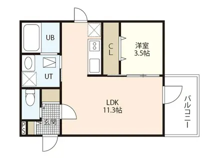 PLUME翠町(1LDK/2階)の間取り写真