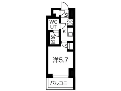 クラリッサ横浜シエル(1K/2階)の間取り写真