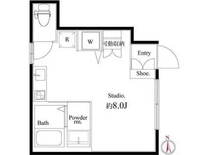 アパルトメント梅丘グランデ(ワンルーム/1階)の間取り写真