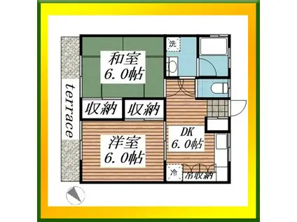 グリーンハイツ(2DK/1階)の間取り写真