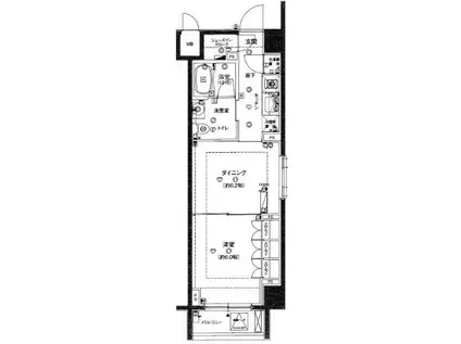 FEETH水天宮前(1DK/8階)の間取り写真