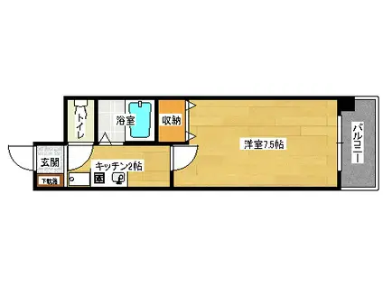 ソシア舟入(1K/2階)の間取り写真