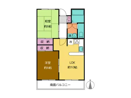 マンションプレール(2LDK/3階)の間取り写真