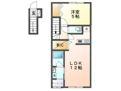 コンフォレア(1LDK/2階)の間取り写真