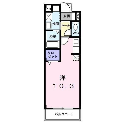 ピュアセルト森尾Ⅱ(ワンルーム/1階)の間取り写真
