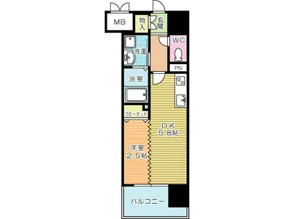 デザイナーズ ざ・片野(1DK/10階)の間取り写真