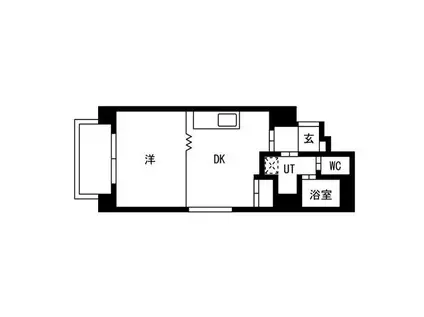 クレアシオン桑園II(1DK/7階)の間取り写真