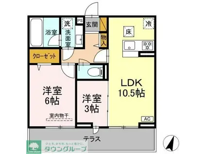 リシェスみのり台 A棟(2LDK/1階)の間取り写真