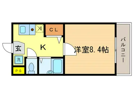 フラッツアルマカン(1K/1階)の間取り写真