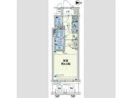 スワンズシティ大阪クレアスト(1K/11階)の間取り写真