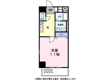 コートモーリス新道(1K/9階)の間取り写真