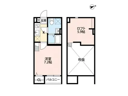 メゾン アブニール(1K/1階)の間取り写真