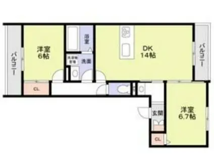 守山区守山三丁目計画A棟(2LDK/3階)の間取り写真