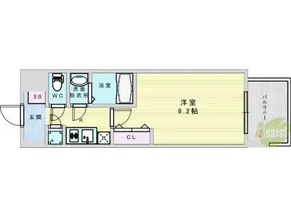 セレニテ江坂ミラク(1K/5階)の間取り写真