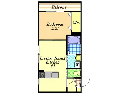 エトワールSUZUE(1LDK/3階)の間取り写真