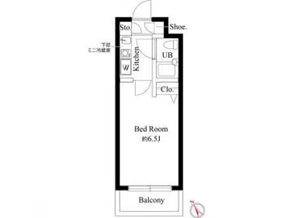 パークテラス八王子(1K/2階)の間取り写真