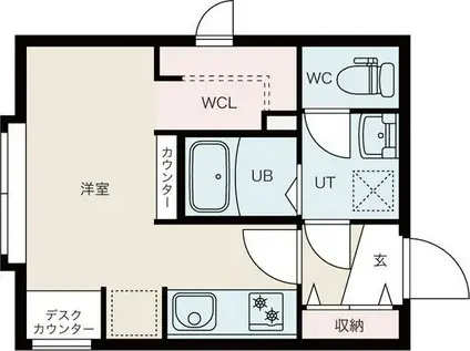 GRAND TERRACE北4条(1K/3階)の間取り写真