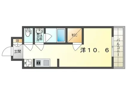 ウエリスアーバン守口(ワンルーム/8階)の間取り写真