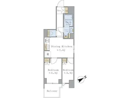 BRILLIA IST駒込(2DK/6階)の間取り写真