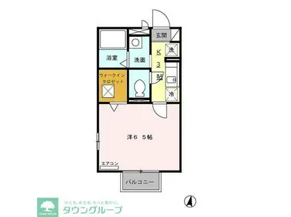 西武多摩川線 新小金井駅 徒歩16分 2階建 築21年(1K/1階)の間取り写真