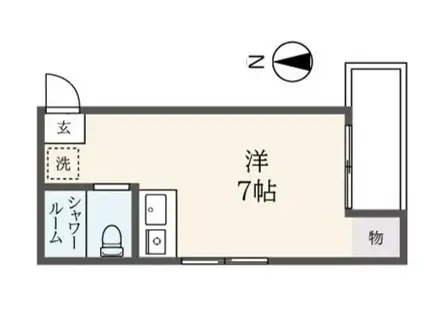 コーポ・バラード(ワンルーム/2階)の間取り写真