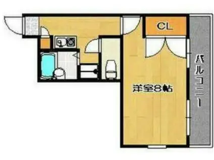 南海本線 羽倉崎駅 徒歩15分 3階建 築29年(1K/1階)の間取り写真