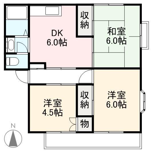 ハイムクレイドル(3DK/1階)の間取り写真
