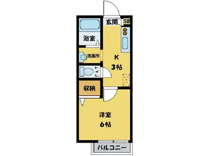 ドリームステージ(1K/2階)の間取り写真