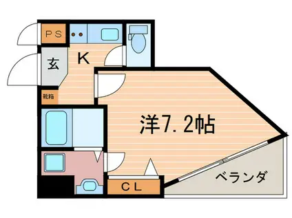 グランドパレス三条花見小路(1K/5階)の間取り写真