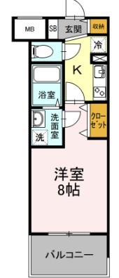 D-ROOM早稲田(1K/5階)の間取り写真