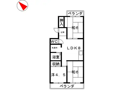 ベルパーク古高(3DK/2階)の間取り写真