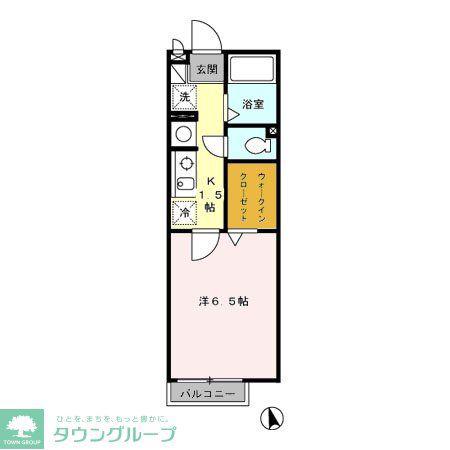 ドエルウエスト(1K/2階)の間取り写真