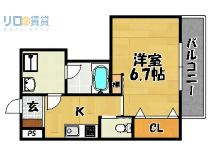 センコート(1K/4階)の間取り写真