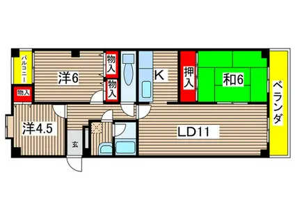 ラピス ド 相生(3LDK/1階)の間取り写真