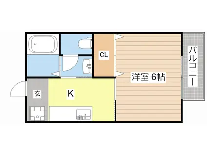 ウイングヒル壱番館(1K/1階)の間取り写真