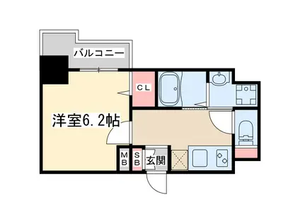 ディームス新大阪(1K/8階)の間取り写真