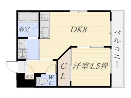 グランシャトー薬師(1DK/5階)の間取り写真