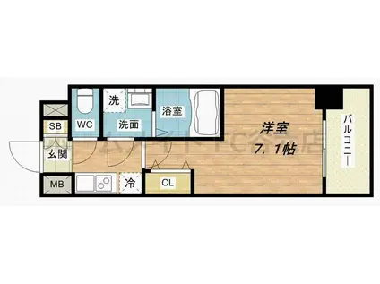 アドバンス大阪城グロリア(1K/9階)の間取り写真