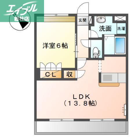 ルミナスガーデン(1LDK/1階)の間取り写真