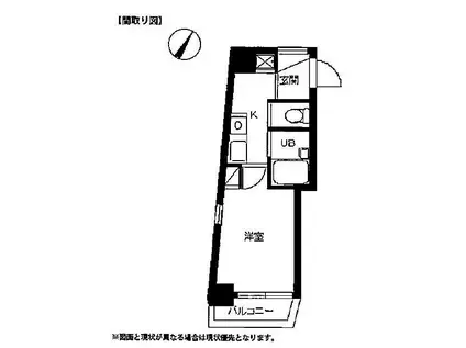 スカイコート目黒壱番館(1K/4階)の間取り写真