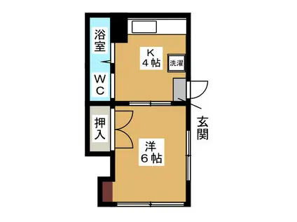 葵ハイツ(1K/1階)の間取り写真