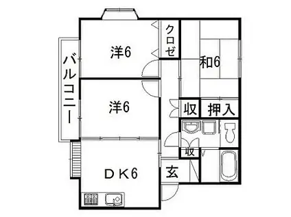 パールハウス C(3DK/1階)の間取り写真