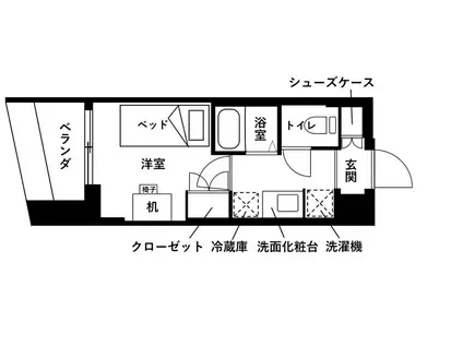 レジディア仙台支倉(ワンルーム/5階)の間取り写真
