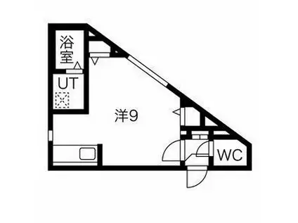 ミリオネールII(ワンルーム/4階)の間取り写真